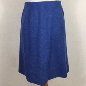 1960s vintage A-line wool skirt - true blues